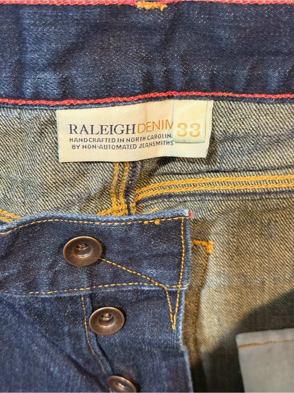 Raliegh Eenim Selvedgw Men’s Dark Blue Jeans - 33 x 32